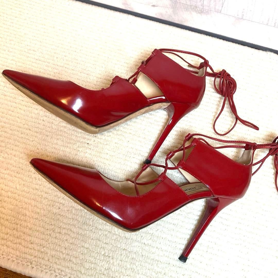JIMMY CHOO ジミーチュウ　レースアップ　ピンヒール　ポインテッドトゥー