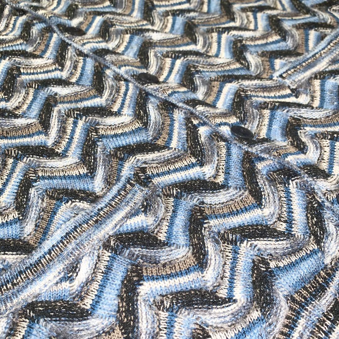 美品 MISSONI カーディガン 総柄 ウール モヘヤ混 オーバーサイズ XL
