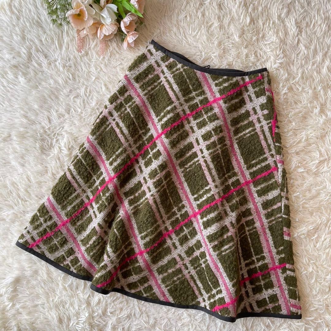 極美品 M'S GRACY 2020年 イタリア製生地 スカート グリーン 38