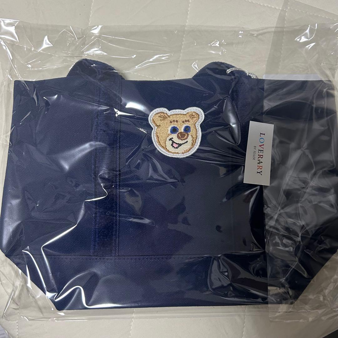 ラブラリー バイフェイラー オールドテディ ワッペントートバッグ ネイビー