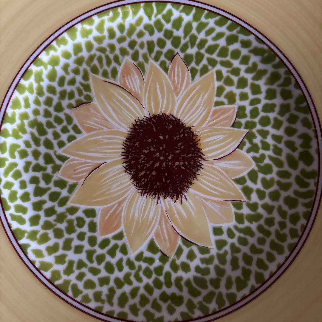 ひまわり柄 陶磁器皿大中セット