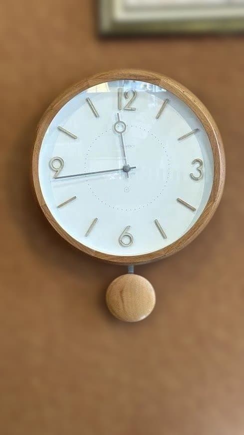 振り子時計　北欧　ナチュラル　木　ニュアンスカラー★振子＆２針モデル　掛時計