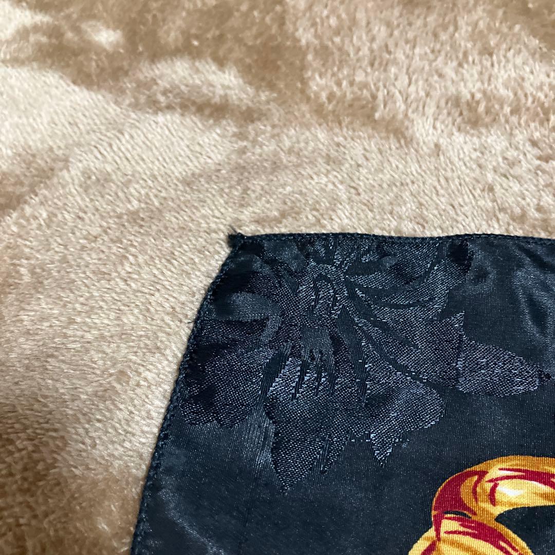 CHANEL シャネル スカーフ ゴールドチェーン ノベルティ 大判 黒 透かし