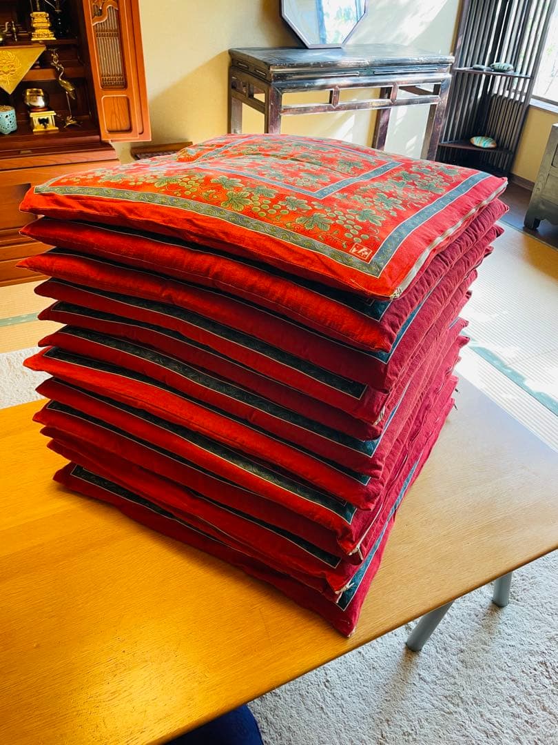 【西川カバー×中材付き】座布団12枚セット銘仙判55×59 和柄 日本製 来客用