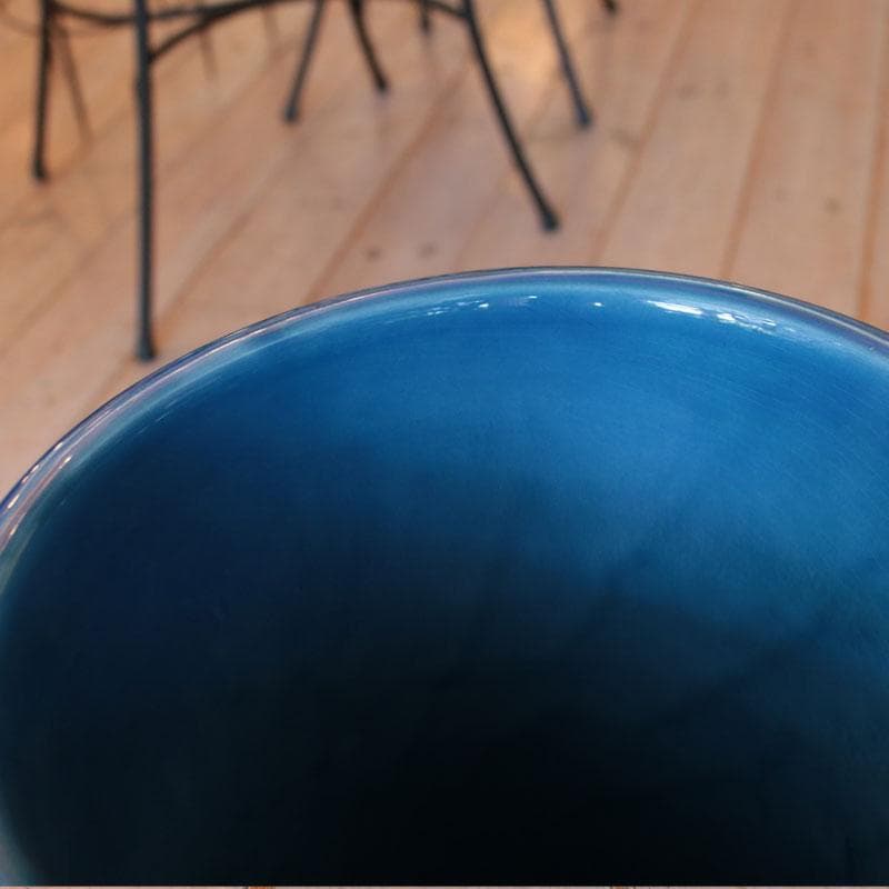 アンブレラスタンド イタリア製 ブルーの陶器傘立て クラシック 114-177