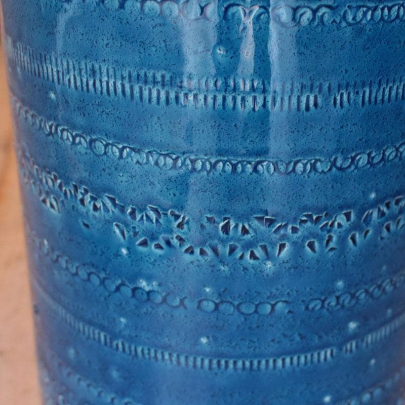 アンブレラスタンド イタリア製 ブルーの陶器傘立て クラシック 114-177