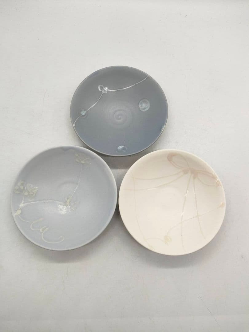 #美濃蔵☆最新作入荷☆武山窯達武衛 マットリボン円平鉢３枚セット