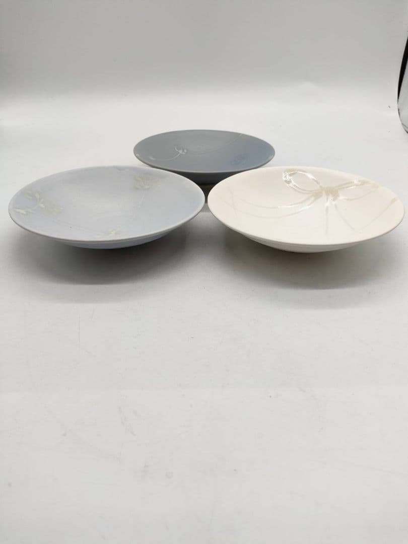 #美濃蔵☆最新作入荷☆武山窯達武衛 マットリボン円平鉢３枚セット