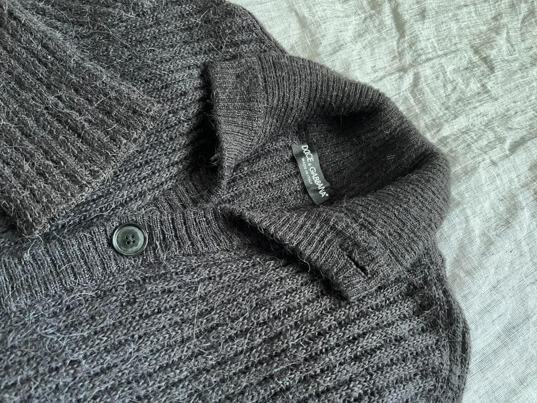 美品 DOLCE&GABBANA アルパカ スタンドカラー ニットカーディガン