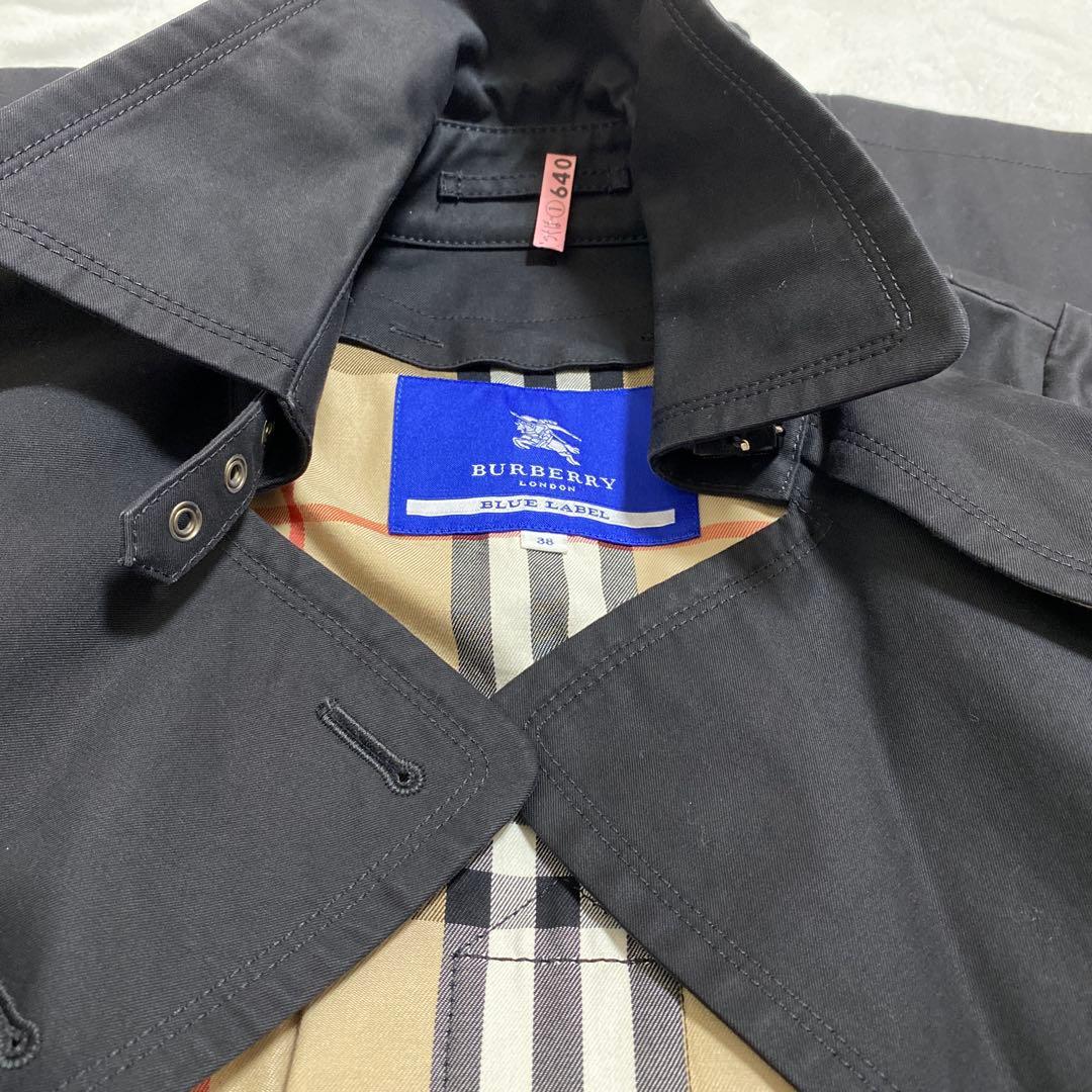 ✨Burberry Blue label ブラック コート　チェック裏地