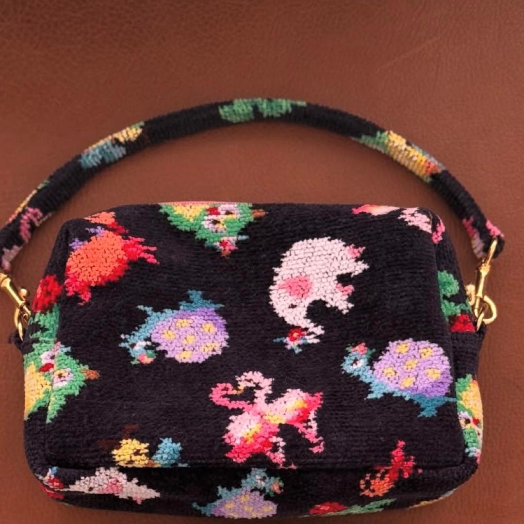 神崎恵×フェイラー　手付きポーチ　ネイビー