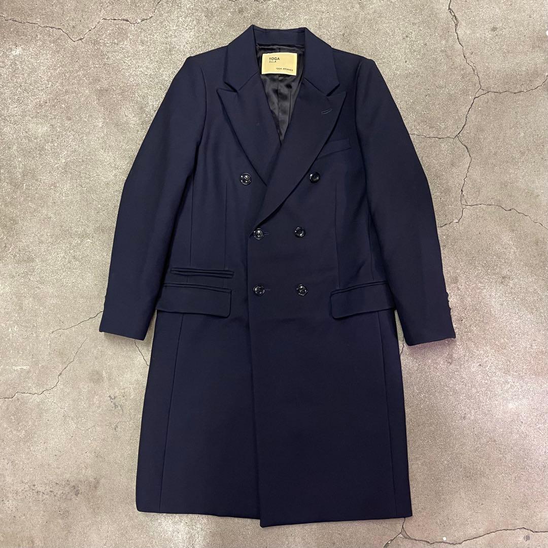 TOGA PULLA ダブル チェスターコート ネイビー