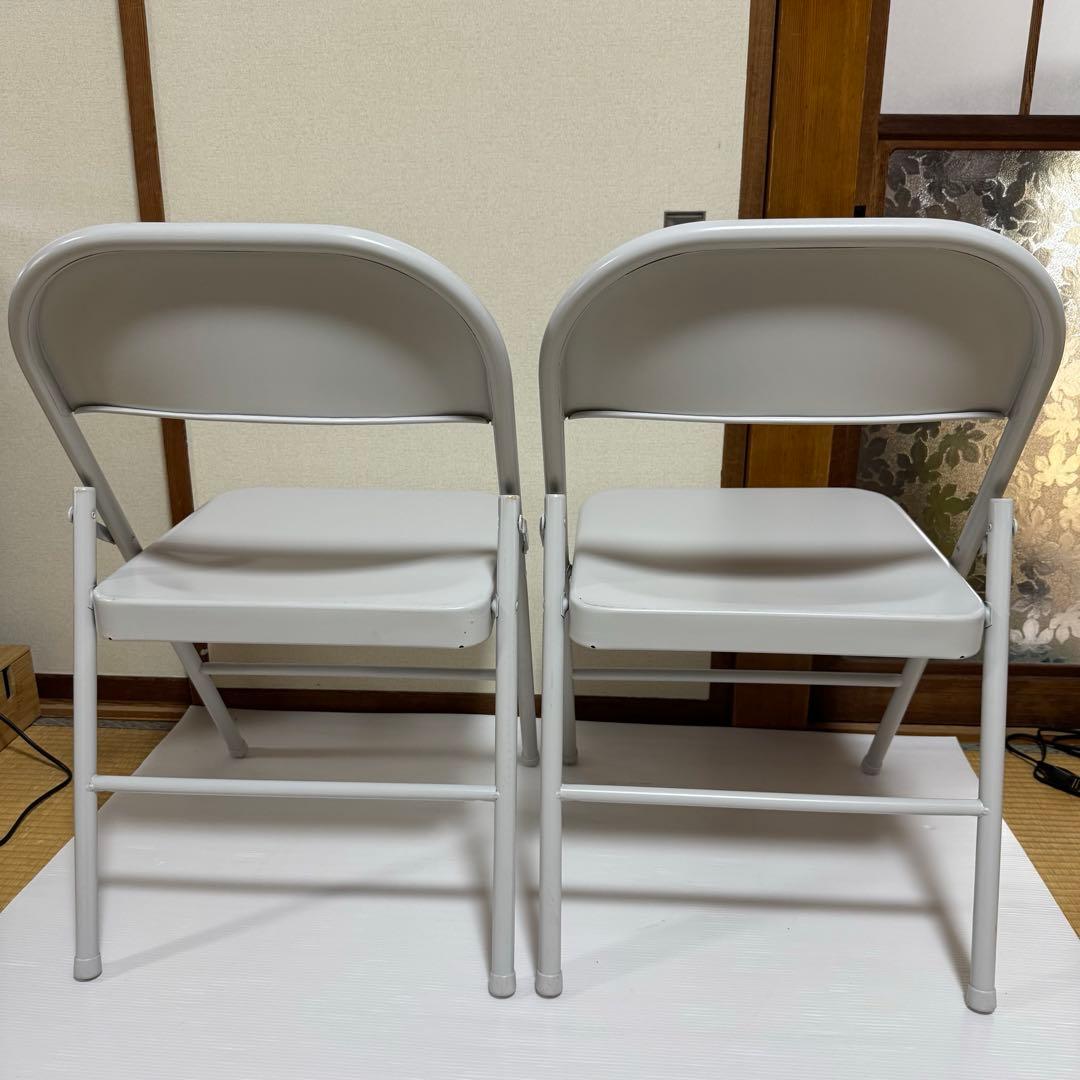 米軍放出品　MECO 折り畳みイス オフィス パイプ椅子 4脚