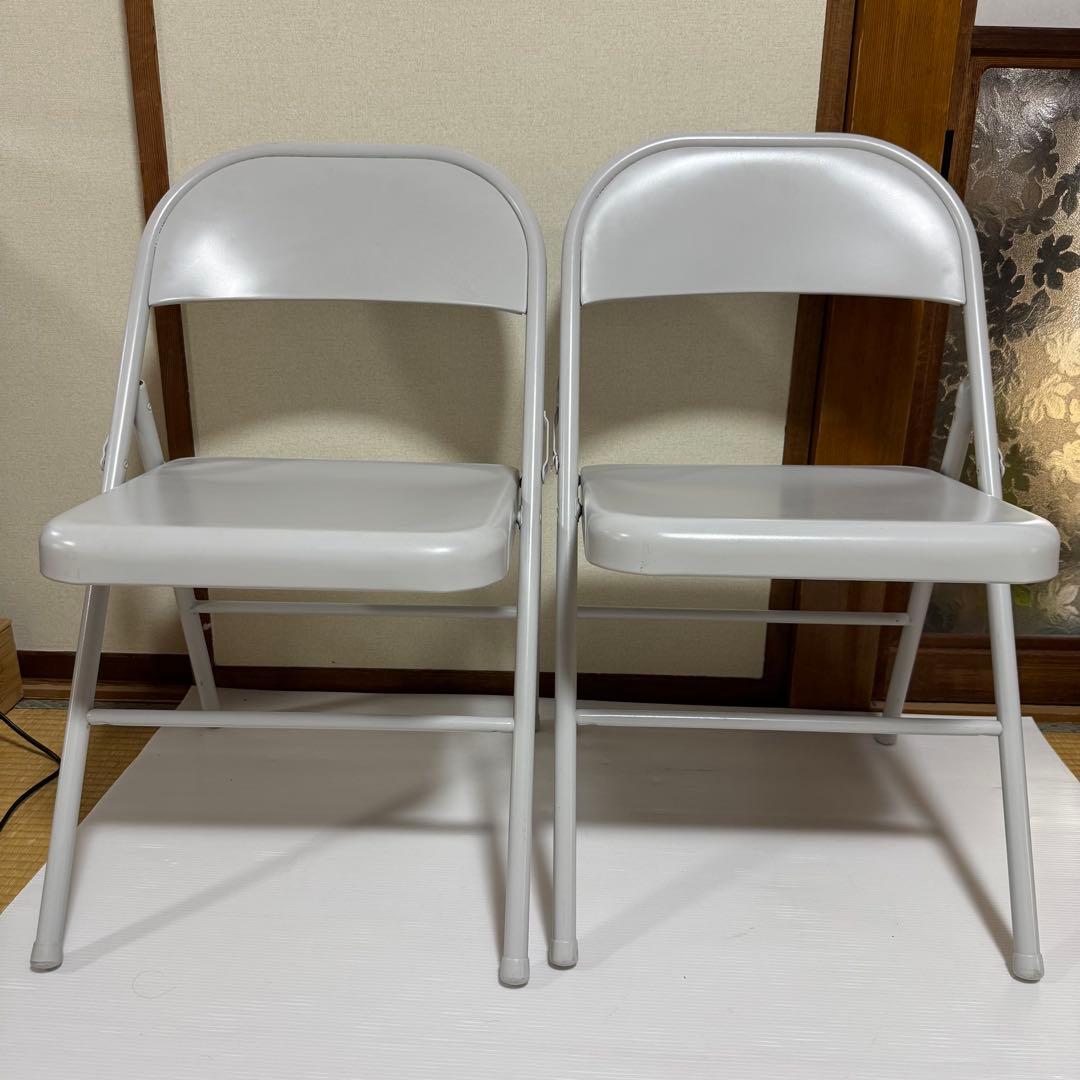 米軍放出品　MECO 折り畳みイス オフィス パイプ椅子 4脚