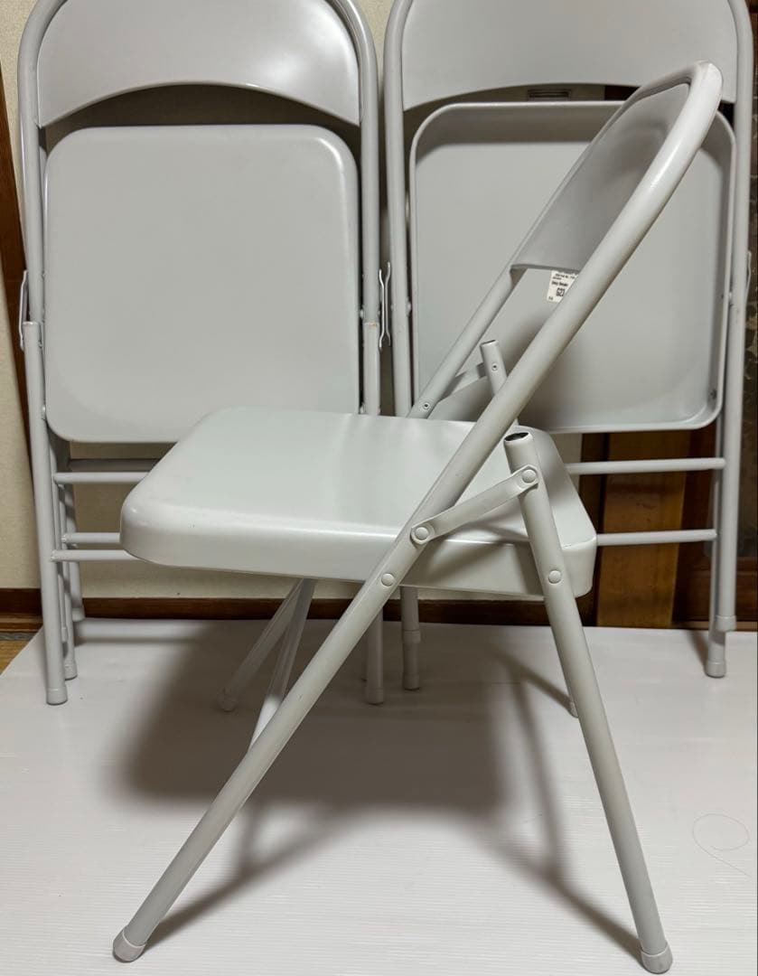 米軍放出品　MECO 折り畳みイス オフィス パイプ椅子 4脚