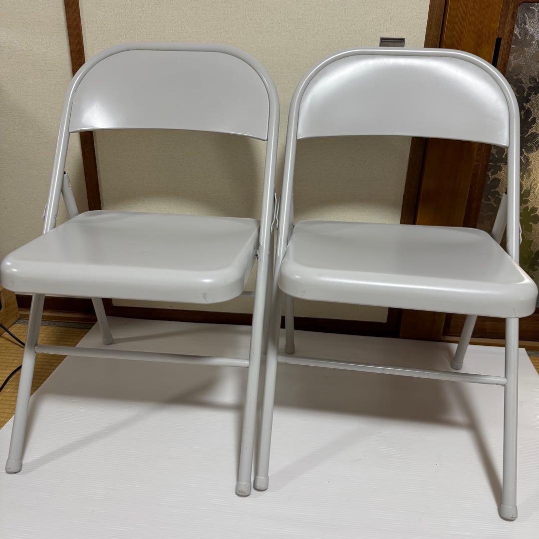 米軍放出品　MECO 折り畳みイス オフィス パイプ椅子 4脚