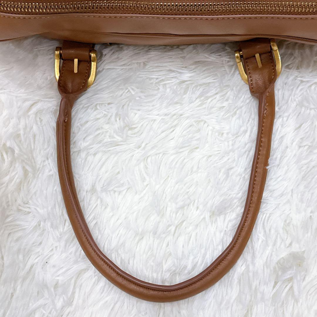 未使用級✨✨ZARA ザラ　ジッパーボストンバッグ　キャメル