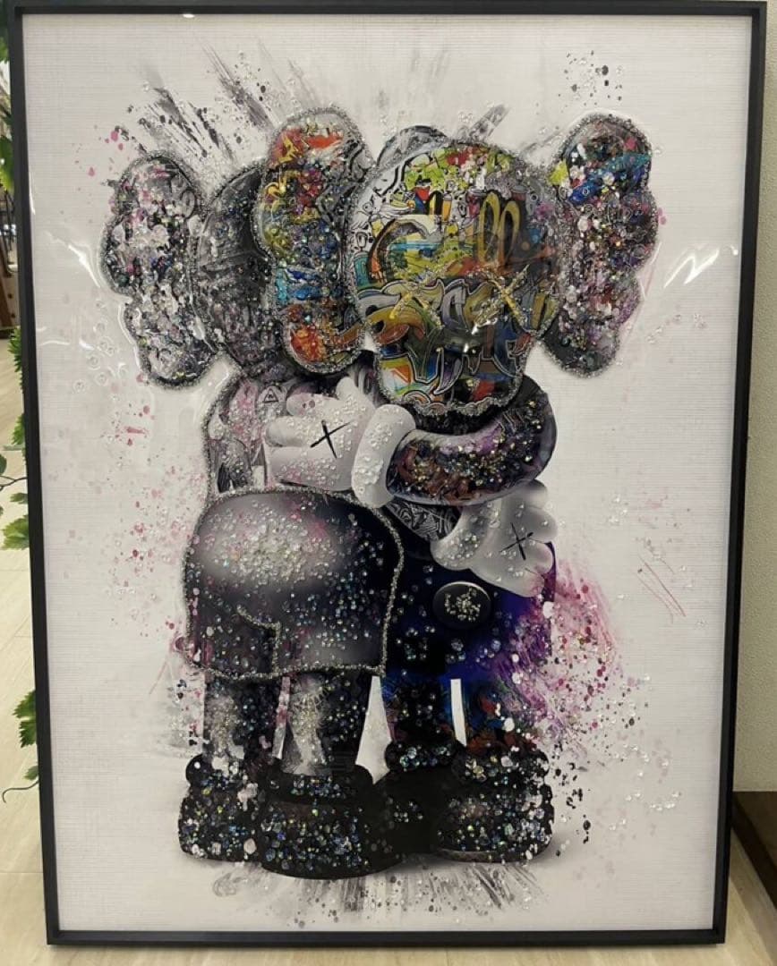 KAWS カウズ コンパニオン 水晶絵 アートパネル 壁掛け 絵 雑貨