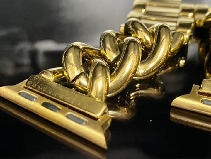 アップルウォッチ用カスタムベゼルダイヤカバーベルトセット　シルバー925刻印あり