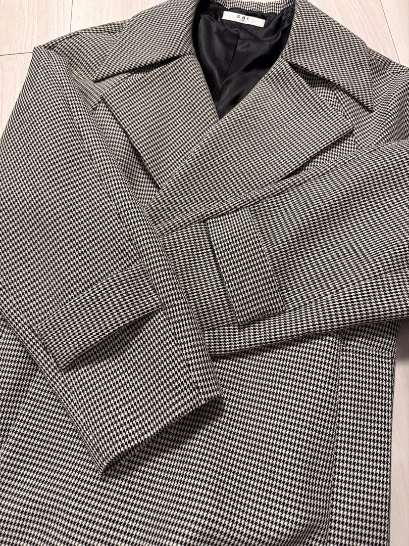 SHE TOKYO 千鳥格子柄ロングコート