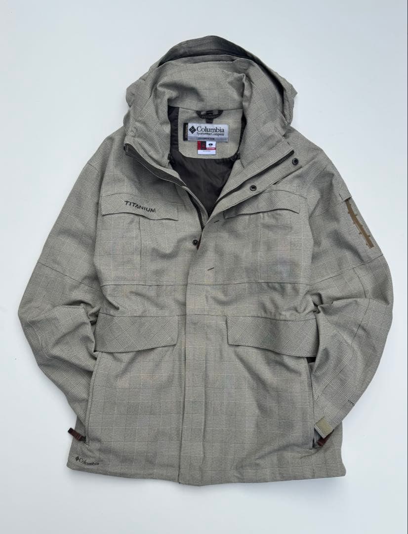 N*e様 Columbia TITANIUM スノーボードジャケットグレーチェッ