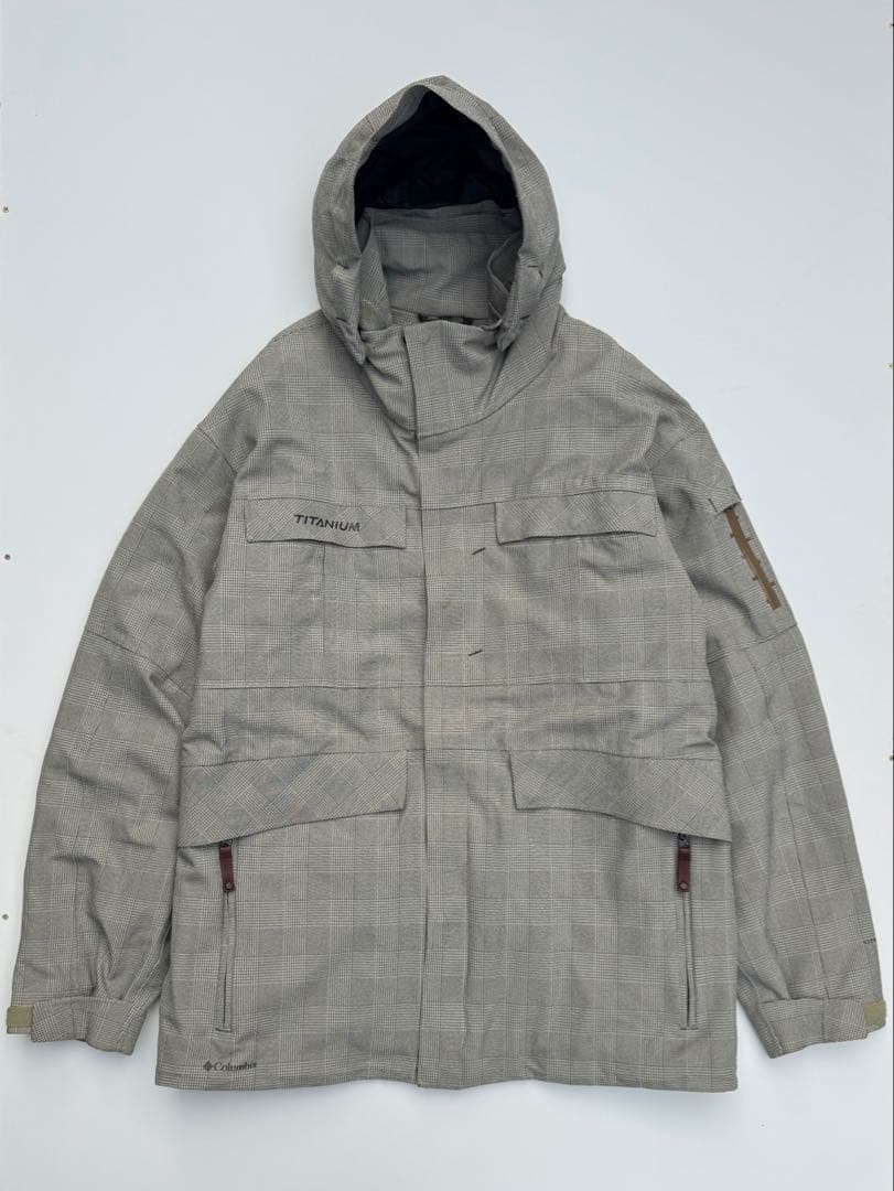 N*e様 Columbia TITANIUM スノーボードジャケットグレーチェッ
