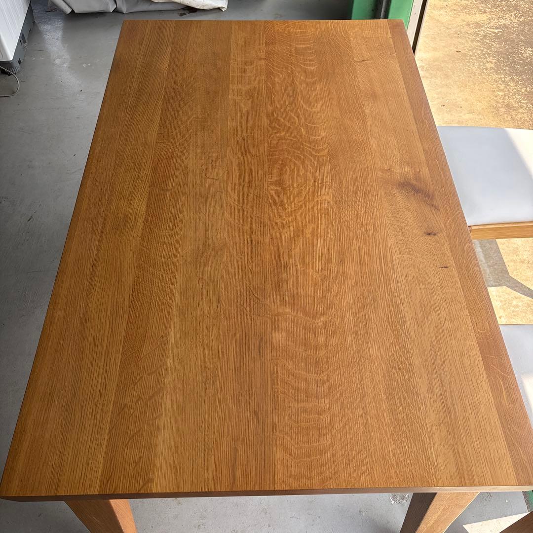 【美品】大塚家具 ダイニングテーブル＆チェア3脚セット 無垢材／引き取り限定