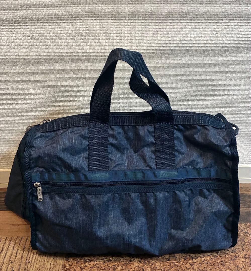 新品　レスポートサック ボストンバッグ　濃いデニムブルー×ネイビー