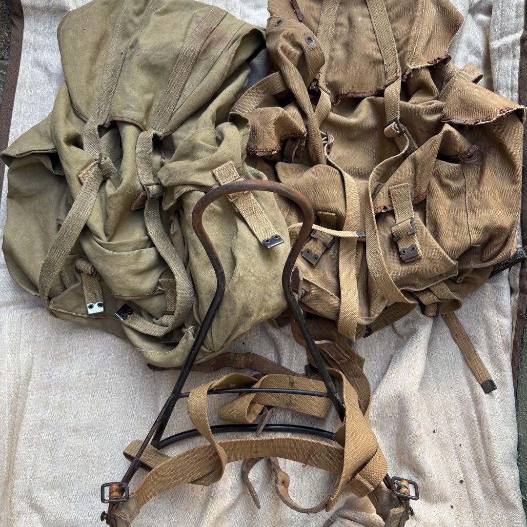 【ww2イギリス軍】【ジャンク】大型リュック×２&フレーム×１　おまけ付き