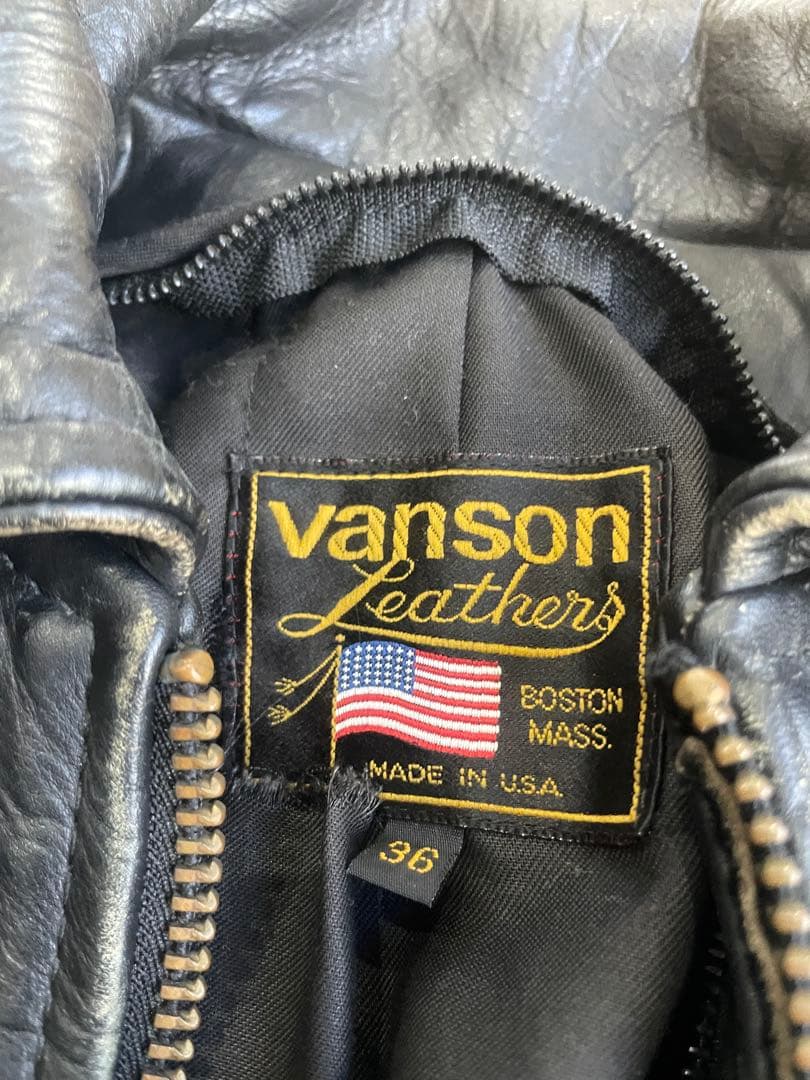 ユンボ　VANSON F 36 ライダース 牛革 本革 オールドold