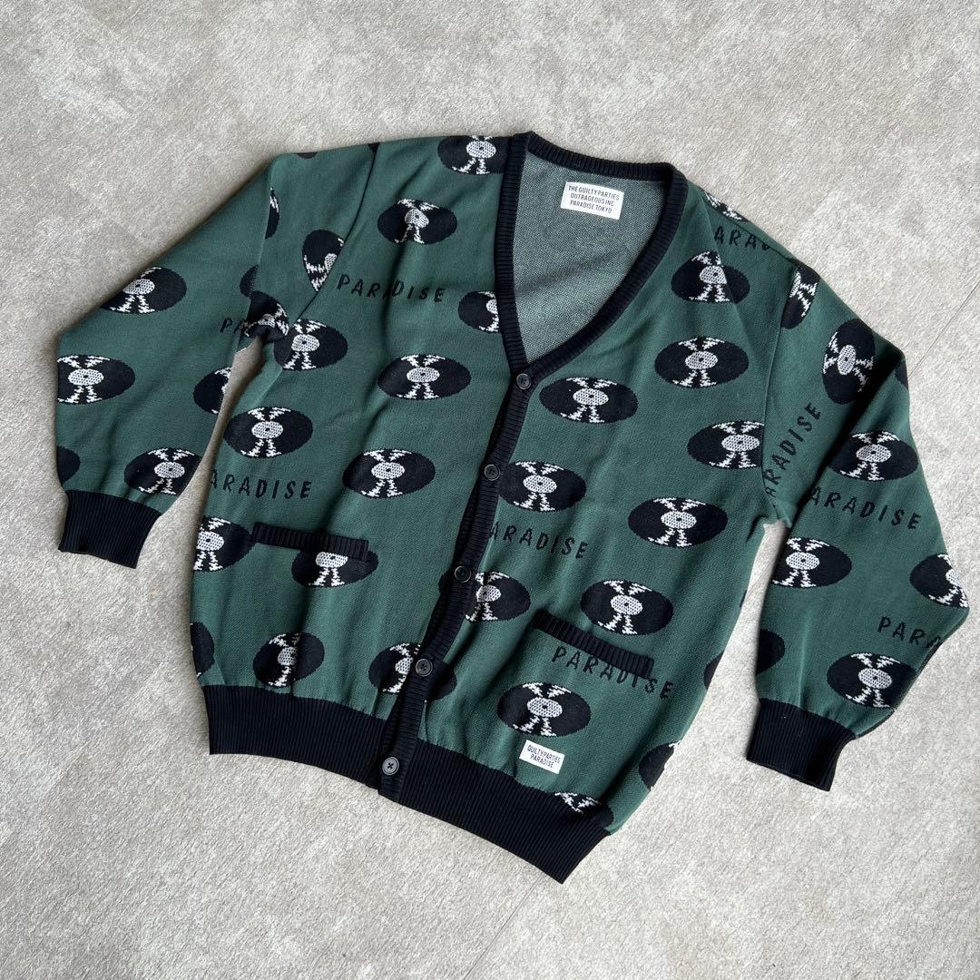 WACKO MARIA RECORDS CARDIGAN グリーンXL
