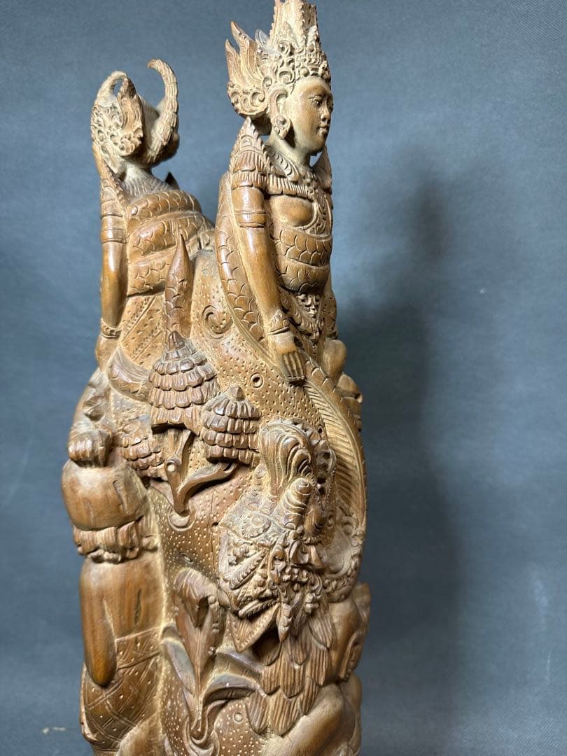 超大型　インドネシア　バリ島　木彫り　ガルーダ　魔除　弁財天　ガネーシャ仏教美術