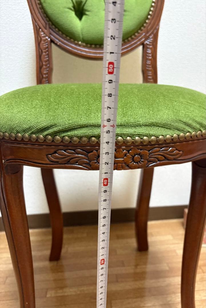 期間限定値下げイタリア製チェア猫脚椅子ロココ調グリーン緑ドールチェアイタリア家具