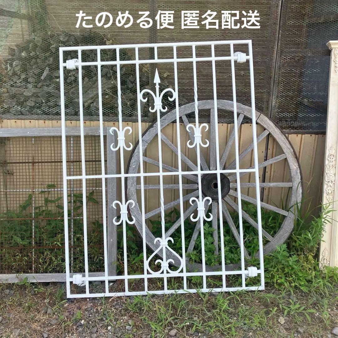 白 面格子 アイアン フェンス 窓枠 ガーデニング ハートフェンス 格子