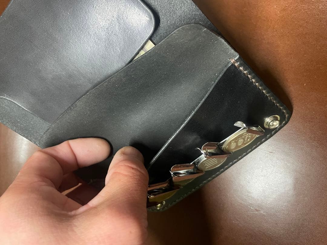 ハンドメイド　ミドルトラッカーウォレット　キャッチャー