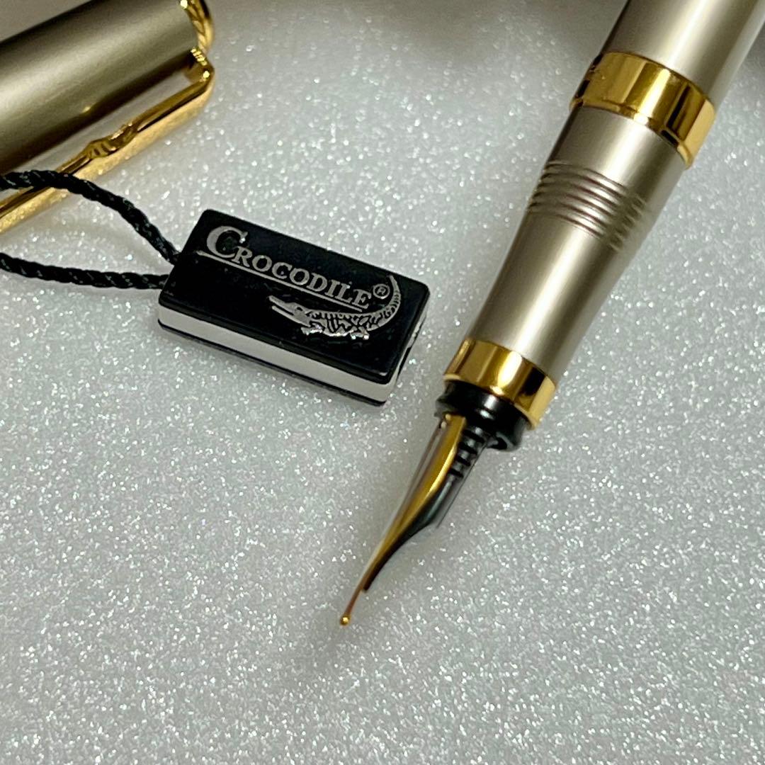 【新品】CROCODILE 金メッキペン先 万年筆 22K 香港監査
