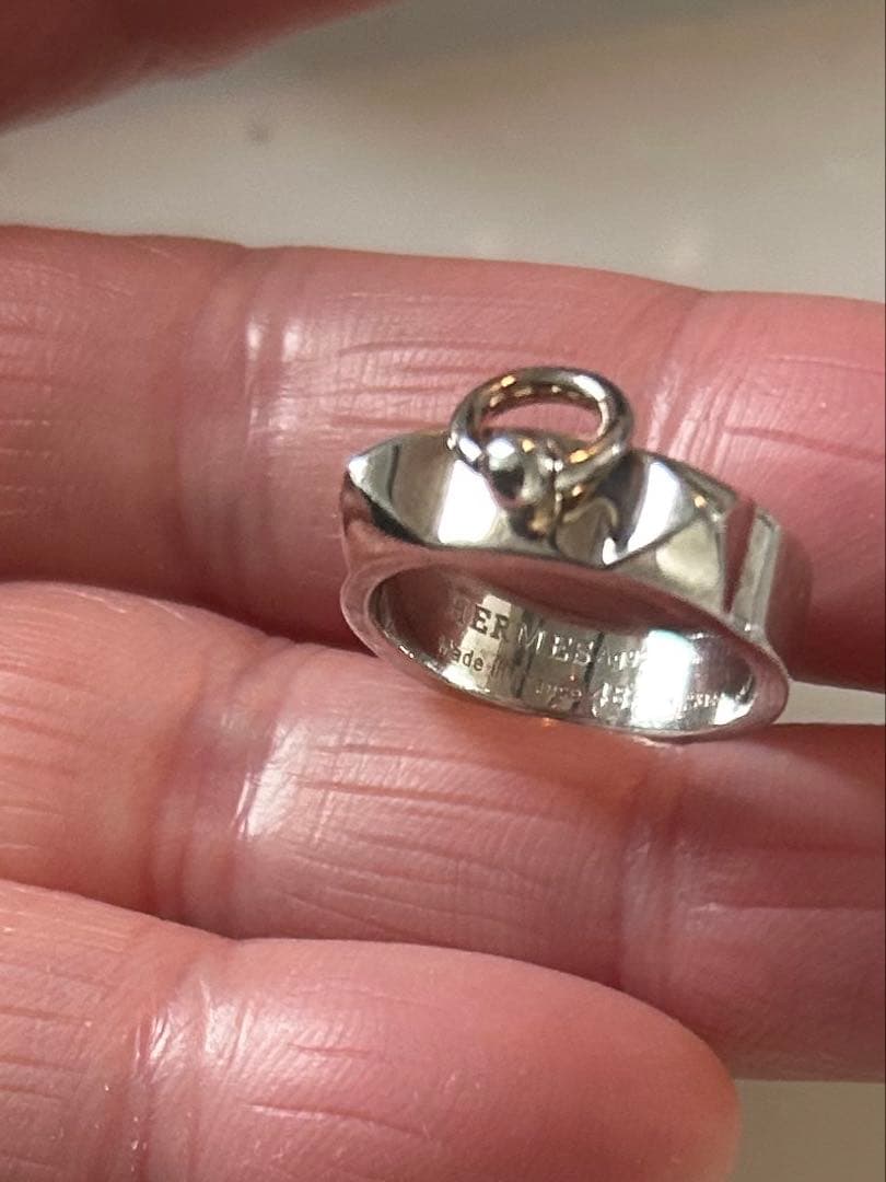 エルメス　コリエ•ド•シアン　シルバーリング　48