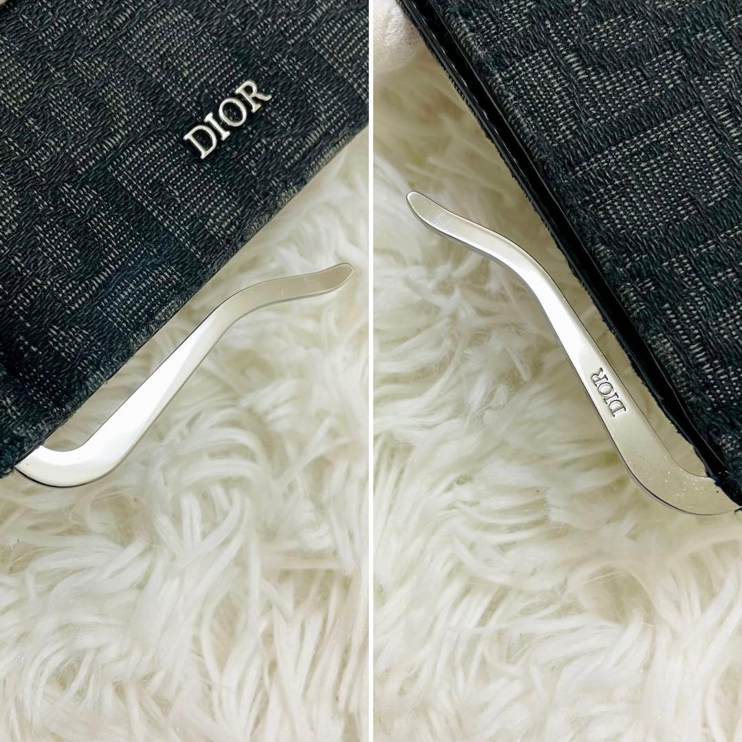 極美✨付属完備✨DIOR マネークリップ オブリーク レザー ブラック