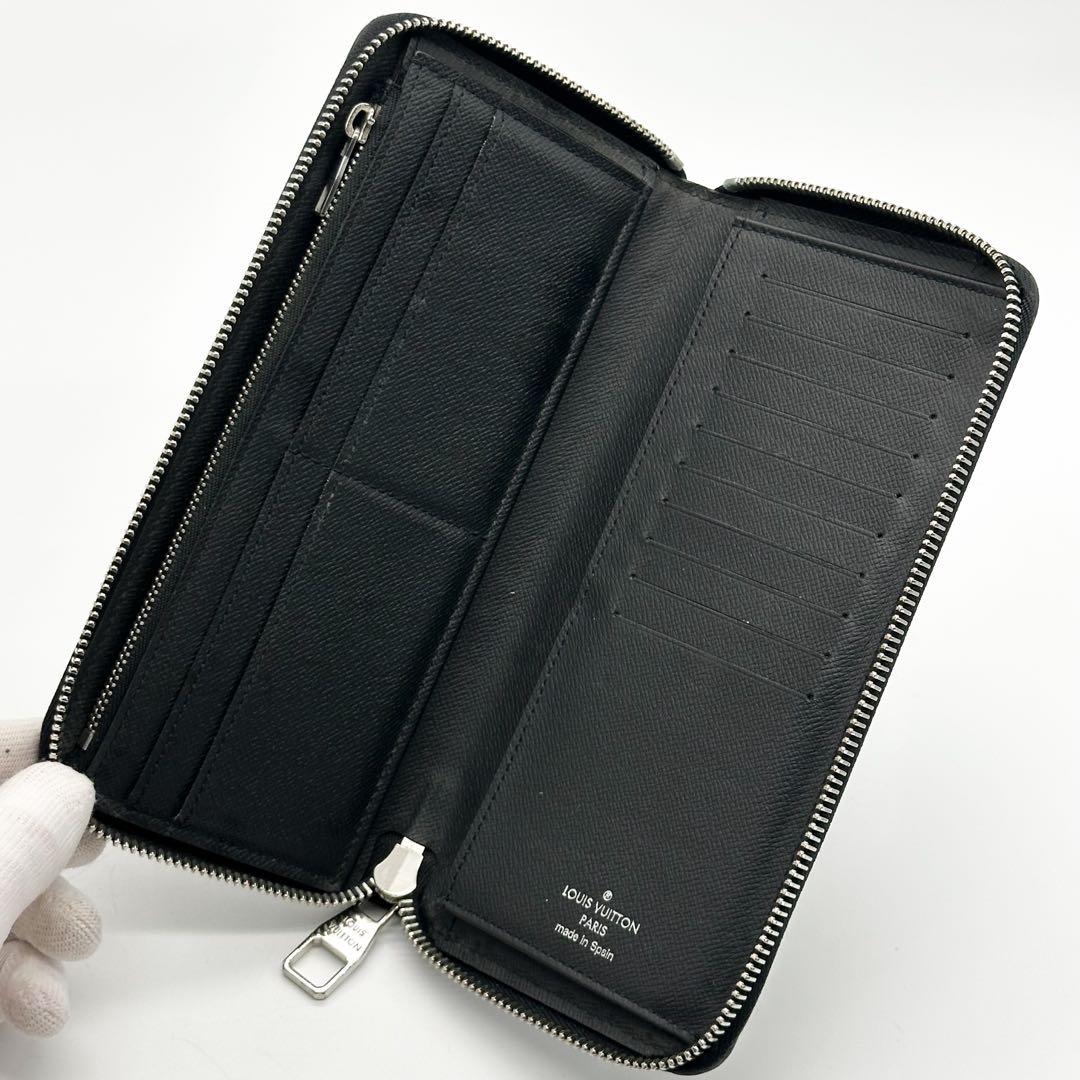 新型 ルイヴィトン ジッピーウォレット ヴェルティカル タイガ ブラック レザー
