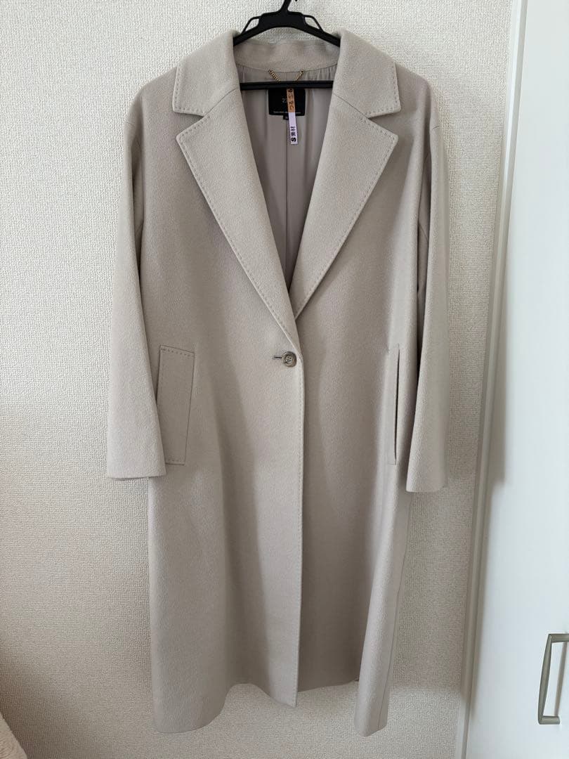 23区 アンゴラ混 チェスターコート ベージュ 38 クリーニング済み