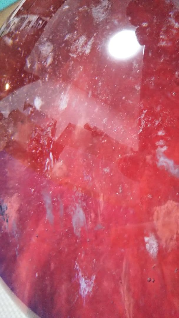 超巨大 溶練水晶球 約7.4Kg 直径18cm  水晶玉 紅蓮 紅 赤