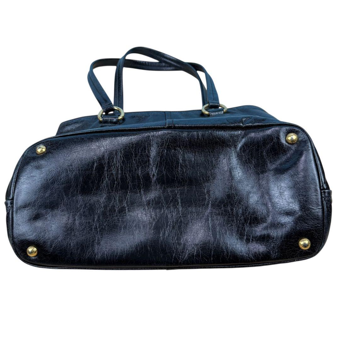 【Gカード付き】PRADA プラダ レザー トートバッグ 黒 ロゴ BR4414