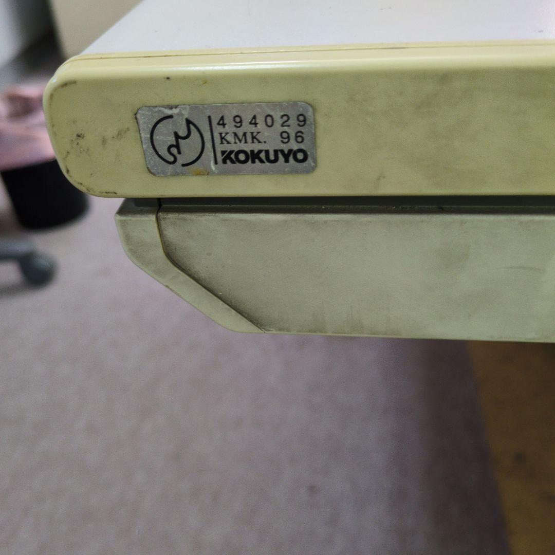 シルバー 引き出し付きデスク