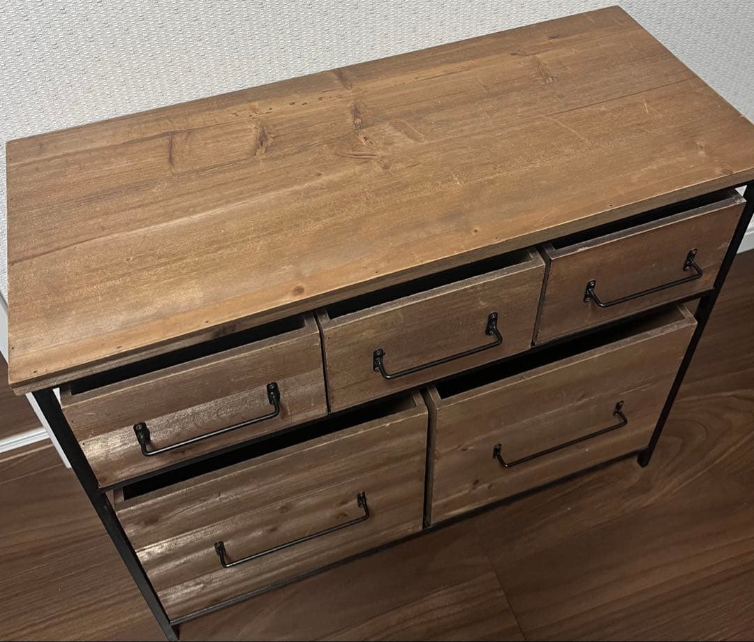 salut! アイアンウッド5ドロワーマルチラック