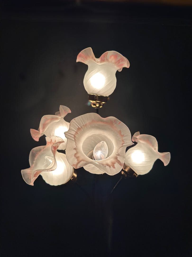 ベネチアンスタイル 5灯 フロアランプ ブラウン色