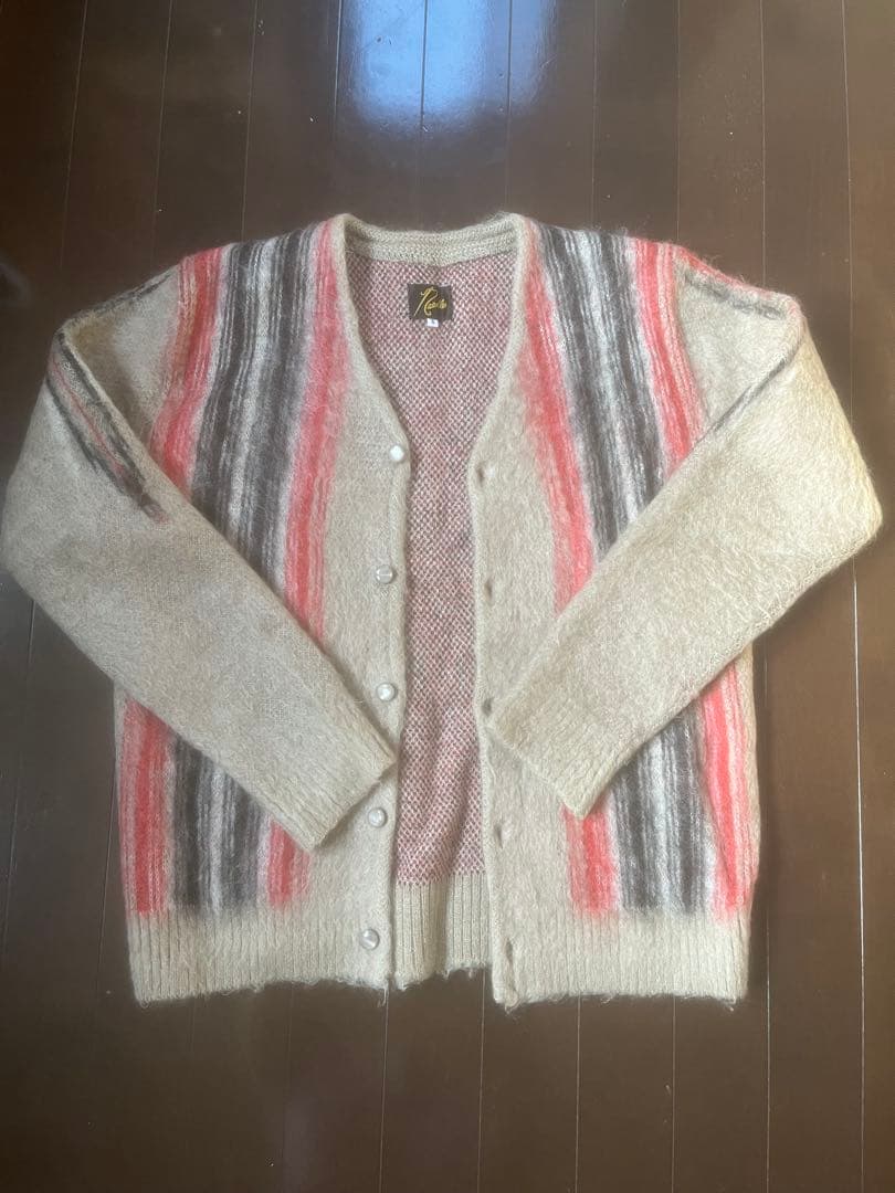 Needles カーディガン S ベージュストライプ