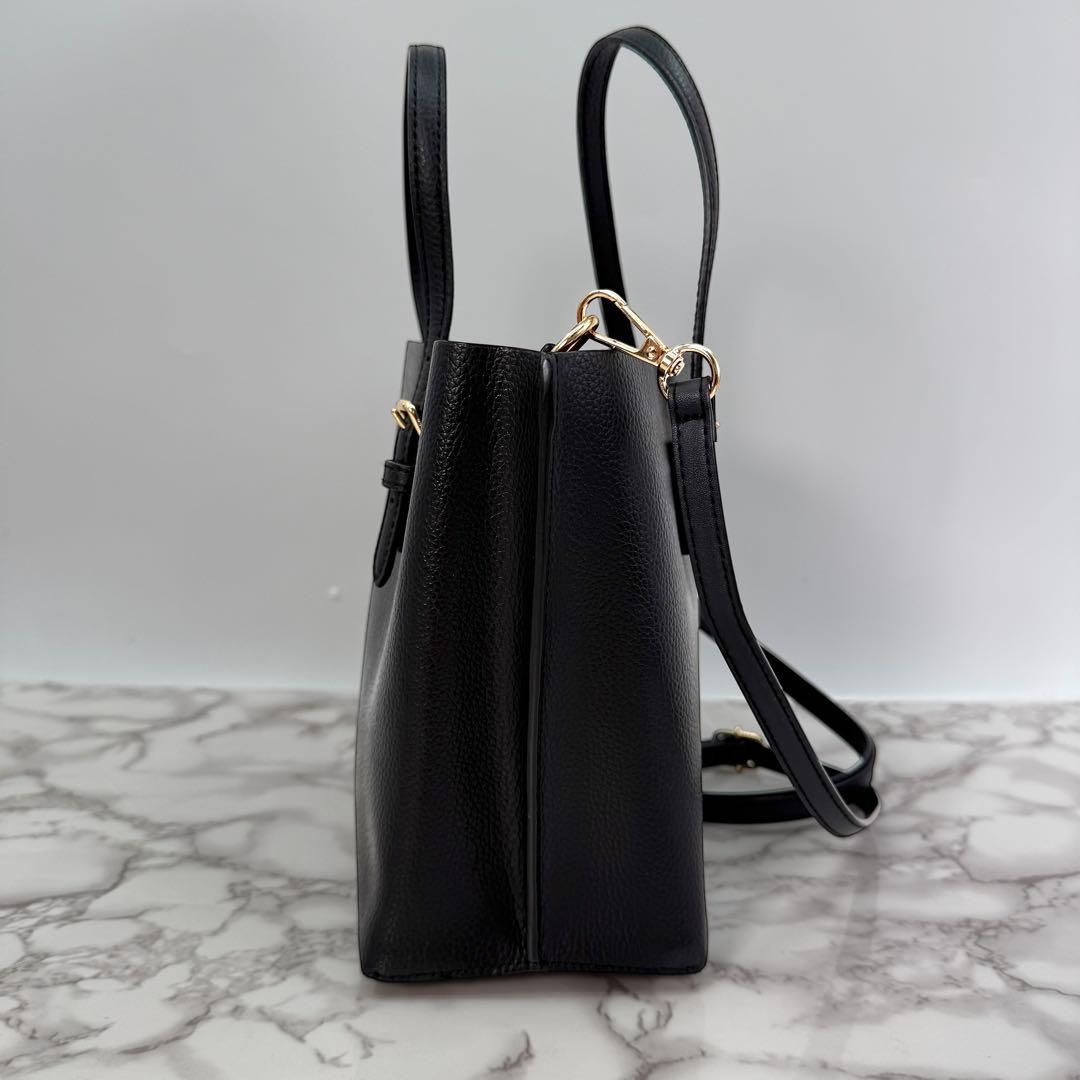 コーチ トートバッグ モリー 2way クロスボディ レザー ブラック 金金具