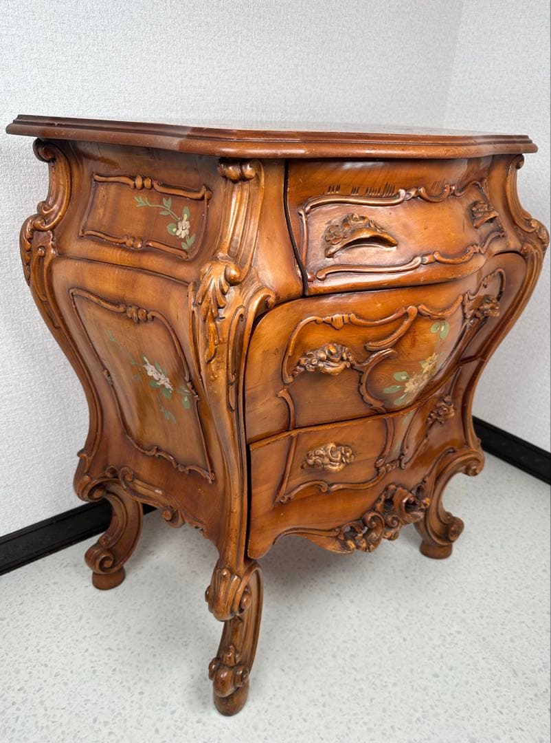 イタリア製 ナイトテーブル ロココ調 コンソール 管理No.※i4※