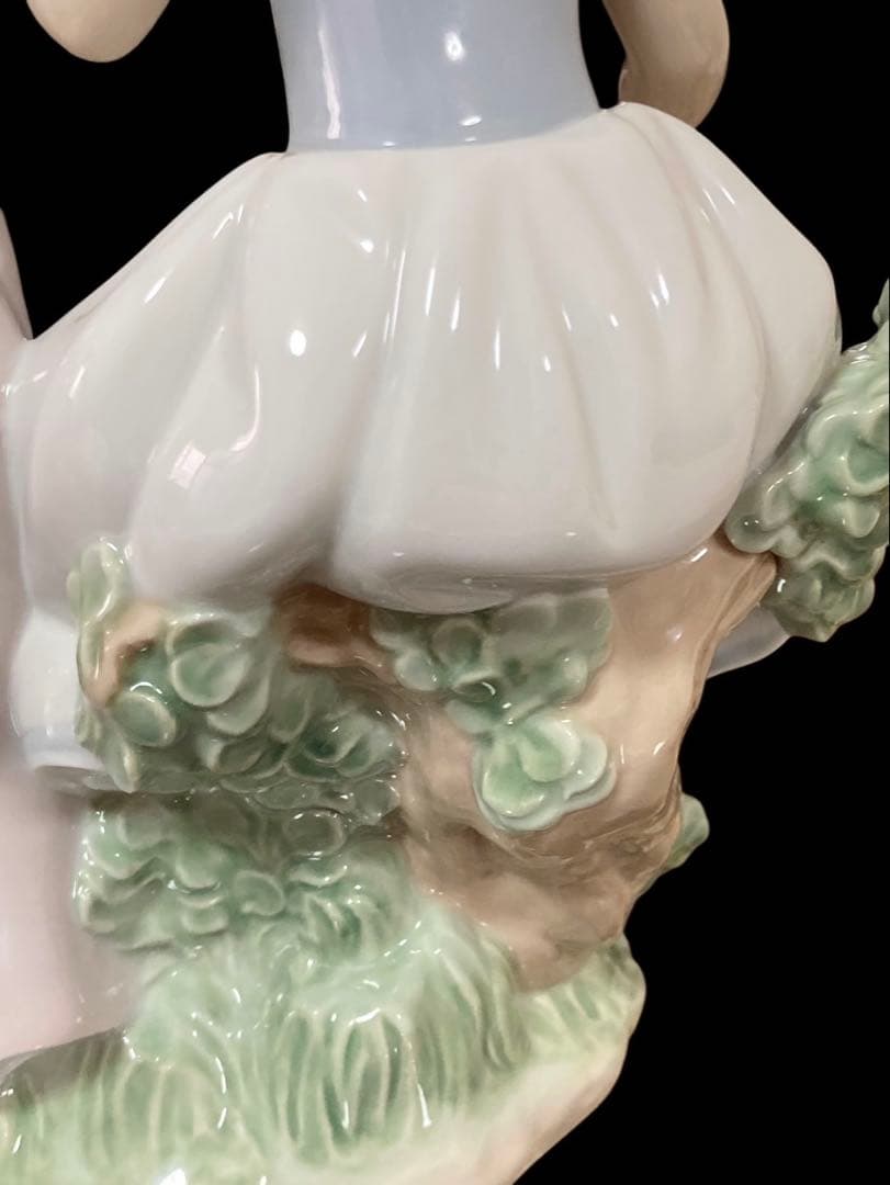 リヤドロ LLADRO 仲良しの2人 陶器人形 花と少女 置物(W)