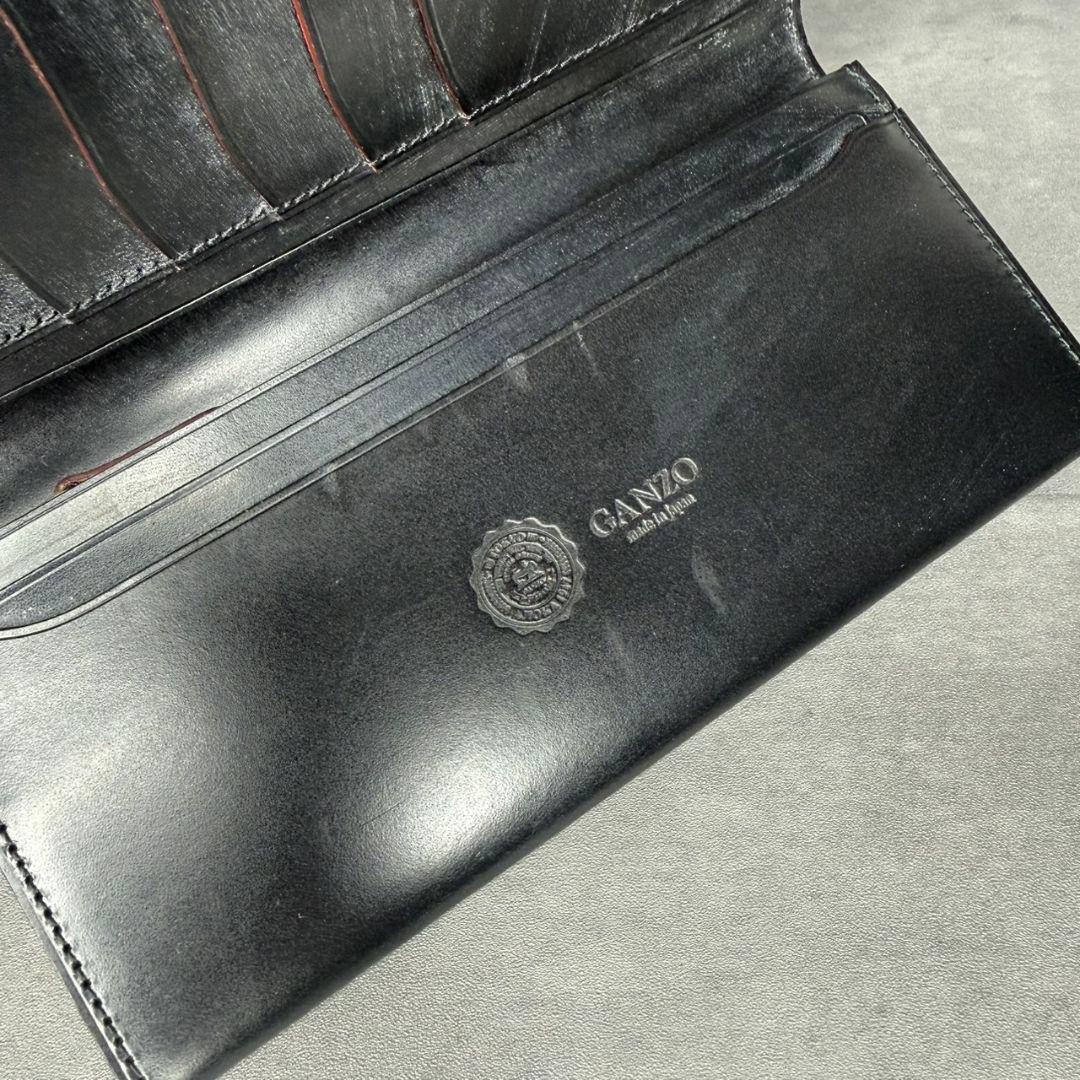 【付属品完備】ガンゾ エイボン ブライドルレザー 長財布 小銭入れ付き ブラック